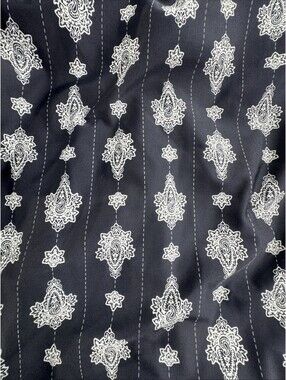 Lands' End One Piece Swimsuit  Black White Medallion Sz 8L Paisley Beach Travel